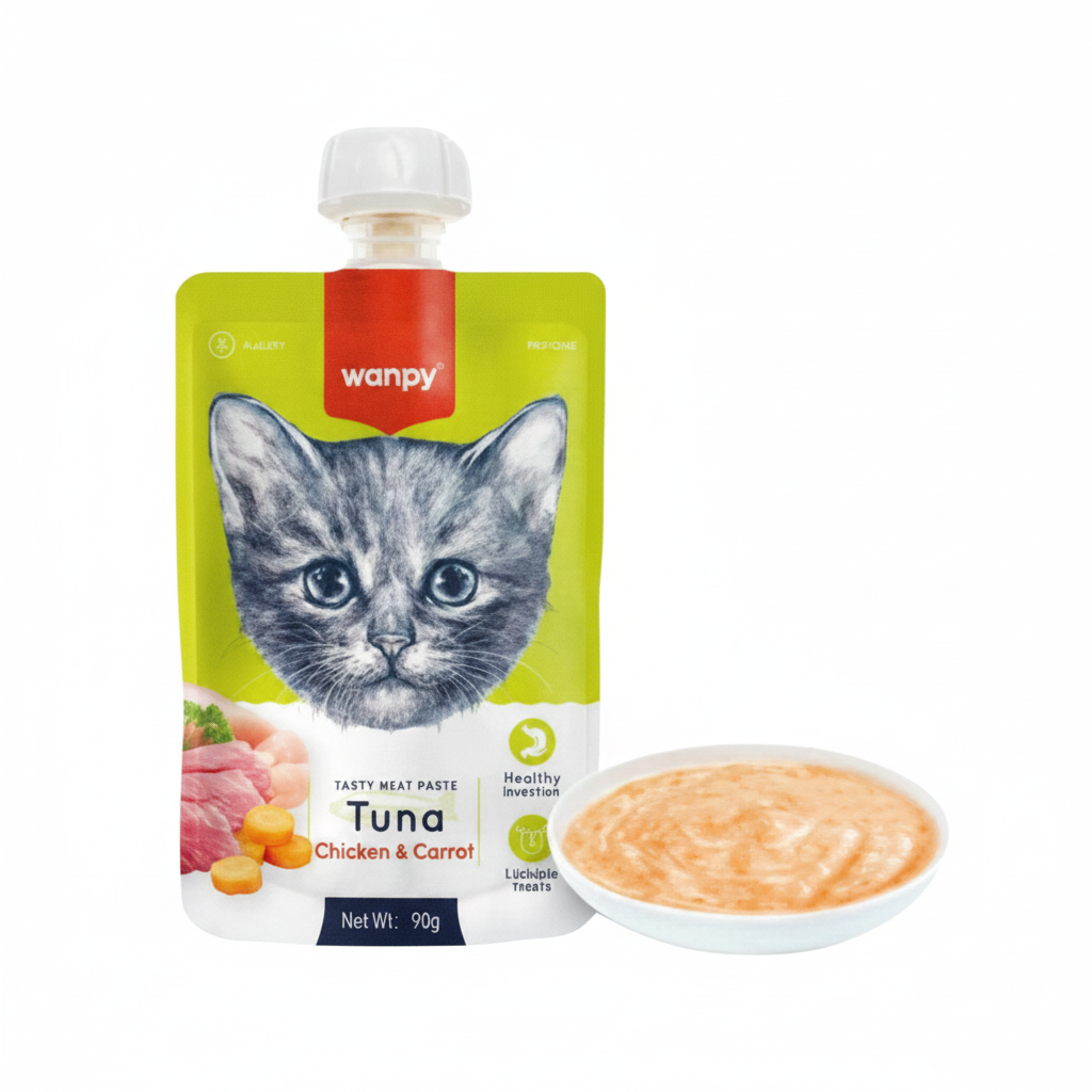 Wanpy Tasty Meat Paste Tuna, Chicken & Carrot - 90G