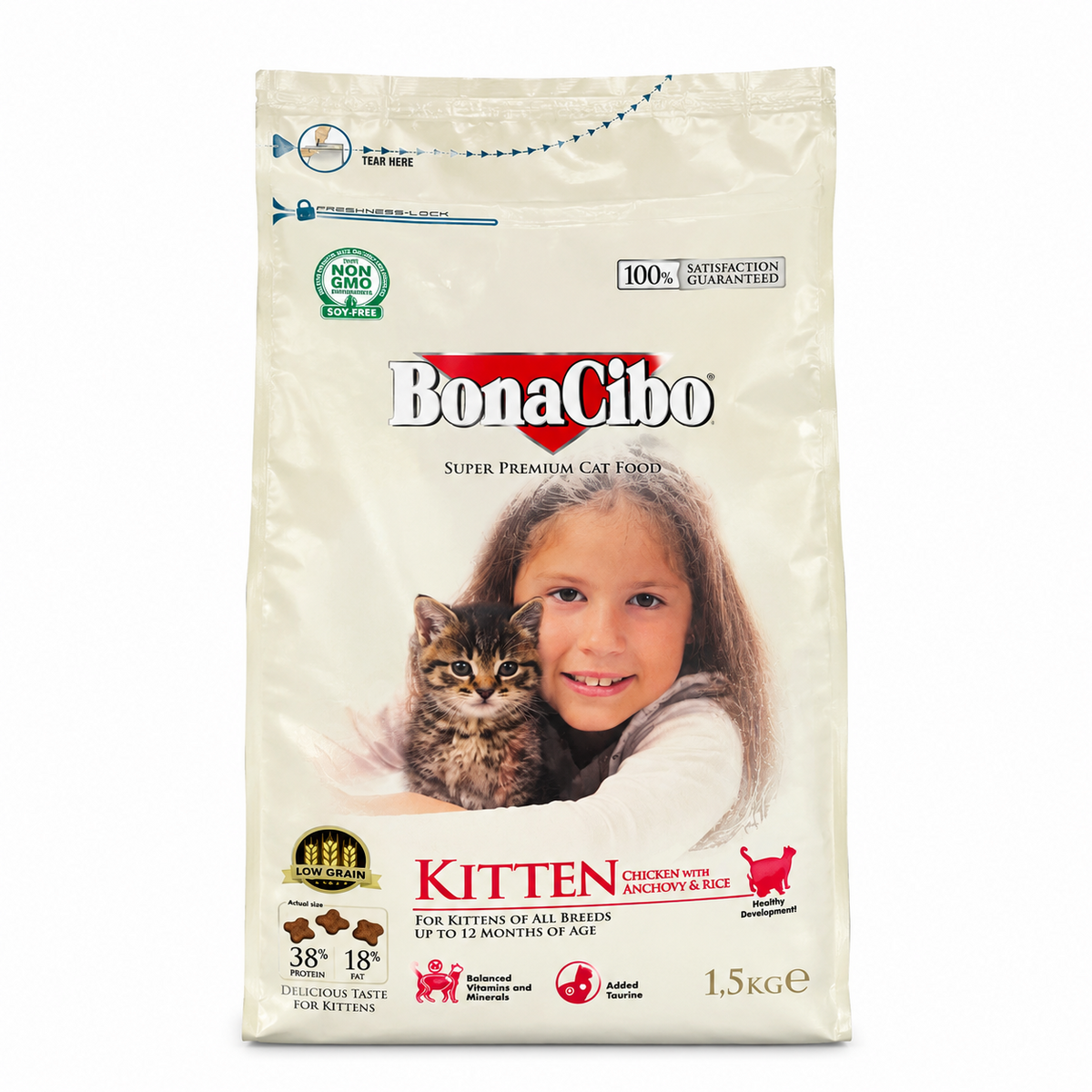 BonaCibo Kitten Chicken with Rice – 1.5kg