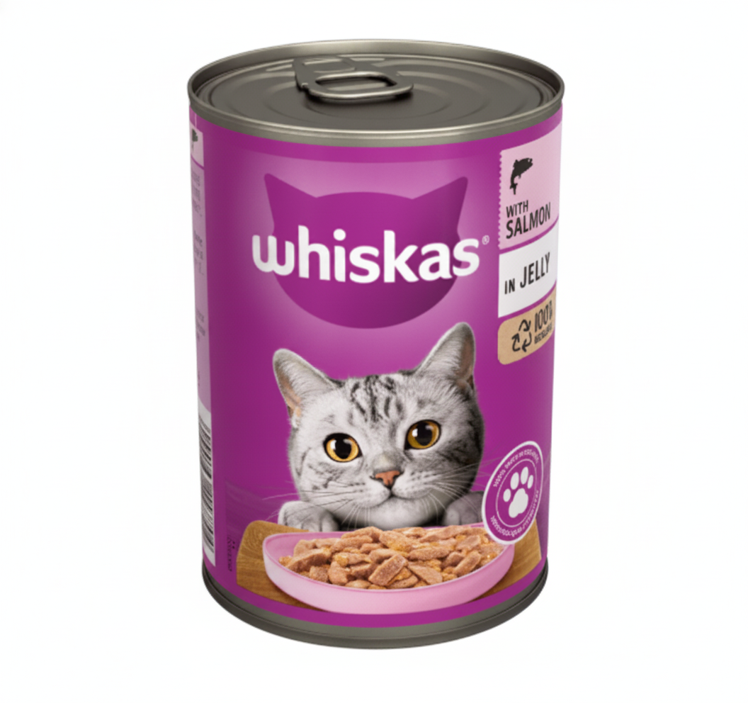 Whiskas Adult Cat Wet Food Tin With Salmon In Jelly - 390g