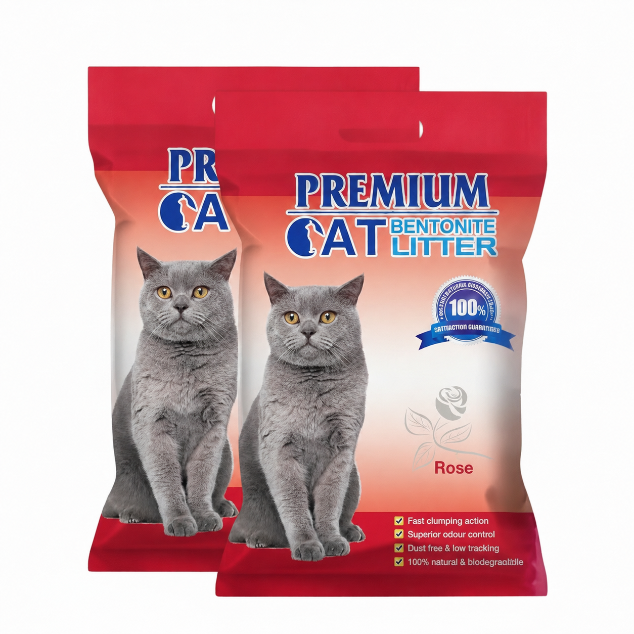 Premium Bentonite Cat Litter Rose Scent -10L