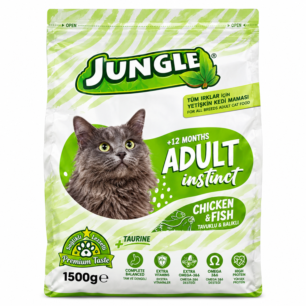 Jungle Adult Instinct Chicken & Fish Cat Food โ 1.5kg