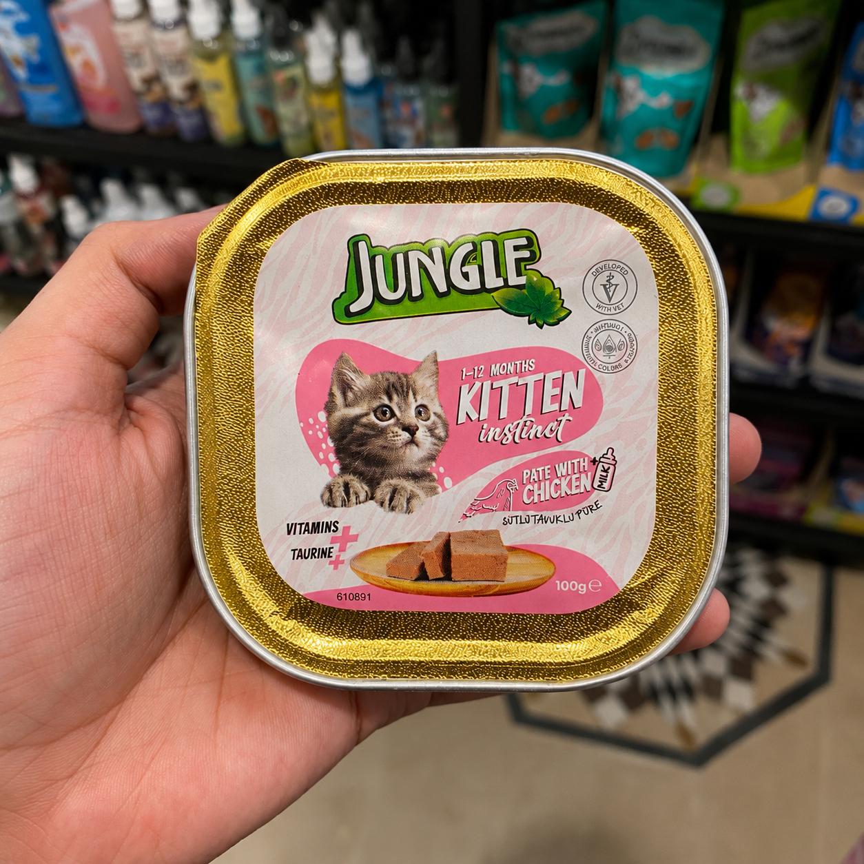 Jungle Kitten Instinct Pate with Chicken & Milk Wet Cat Food – 100g