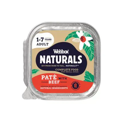 Webbox Naturals Adult Beef Pate Wet Dog Food -150g