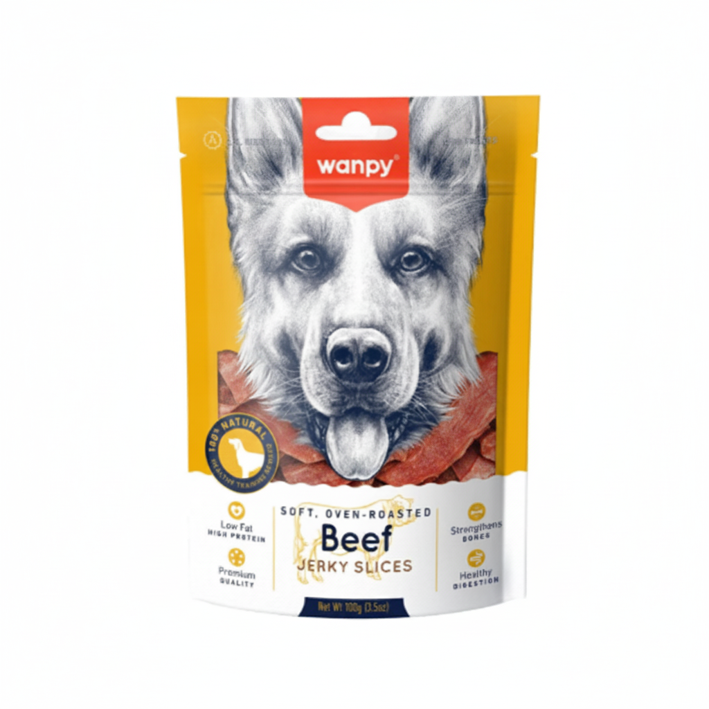 Wanpy Soft Beef Jerky Slices For Dogs -100g
