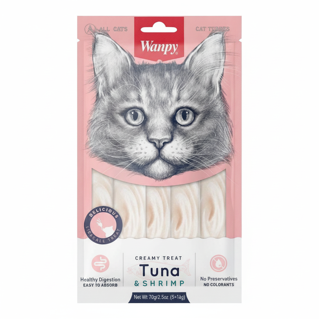 Wanpy Creamy Lickable Treats For Cat – Tuna Shrimp