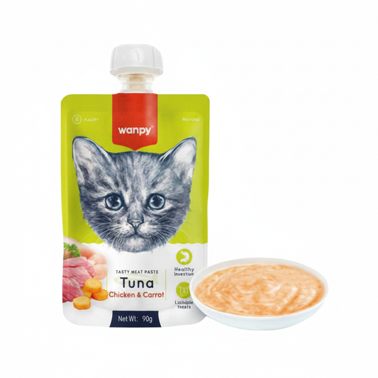 Wanpy Tasty Meat Paste Tuna, Chicken & Carrot - 90G