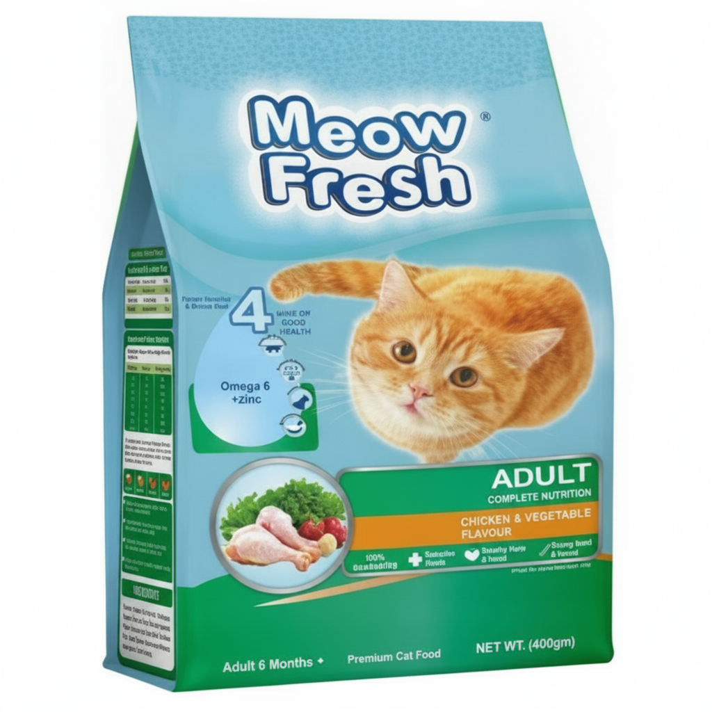 Meow Fresh Adult Cat Food Chicken & Vegetable -450g