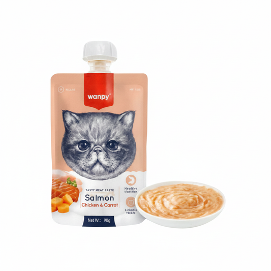 Wanpy Meat Paste Salmon Chicken & Carrot Cat Food 90g