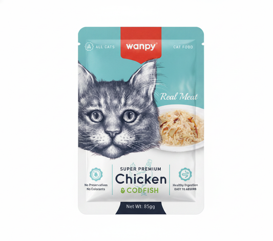Wanpy Adult Cat Wet Food With Chicken & Codfish - 85g