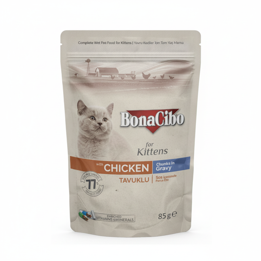 Bonacibo Kitten Chicken Chunks in Gravy -85g