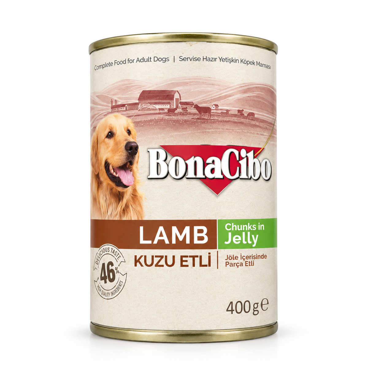 BonaCibo Lamb Chunks in Jelly Adult Dog Wet Food – 400g