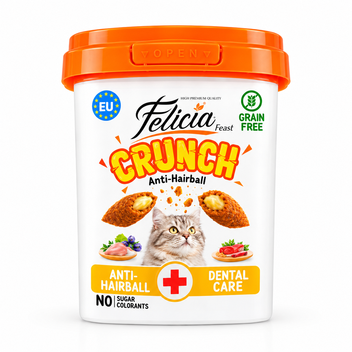 Felicia Feast Crunch Grain-Free Cat Treats – Beauty, Vitality & Anti-Hairball