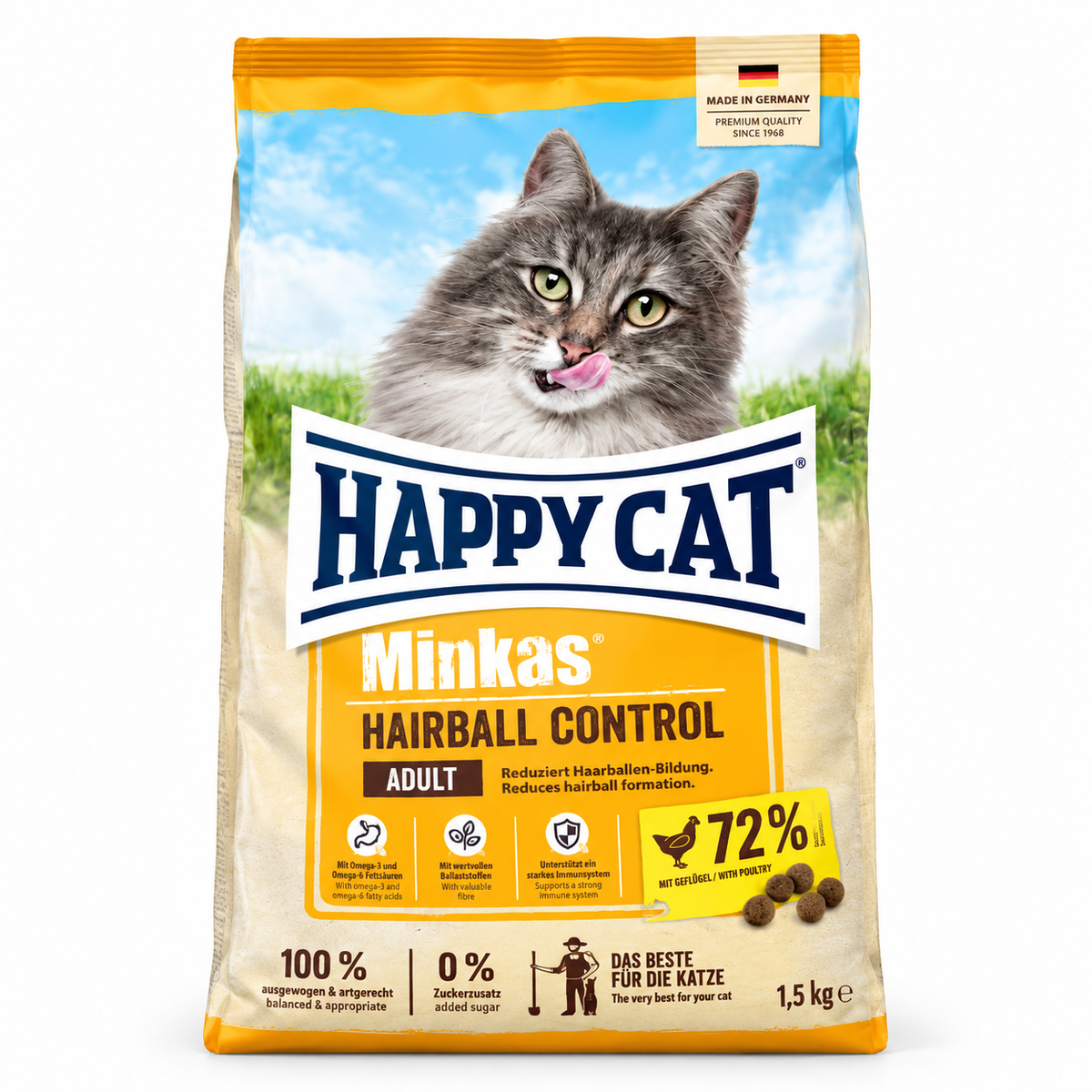Happy Cat Minkas Hairball Control Adult – 1.5kg