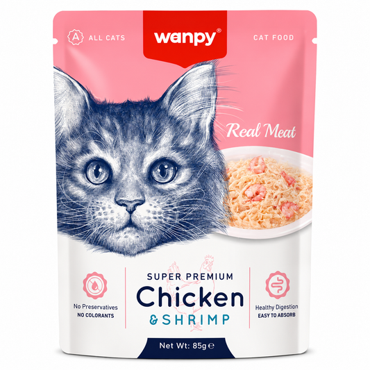 Wanpy Adult Cat Real Meat Chicken & Shrimp -85 g