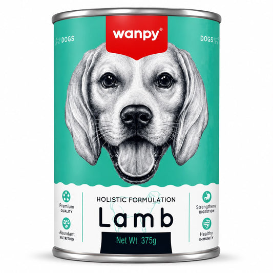 Wanpy Holistic Lamb Wet Dog Food Can – 375g
