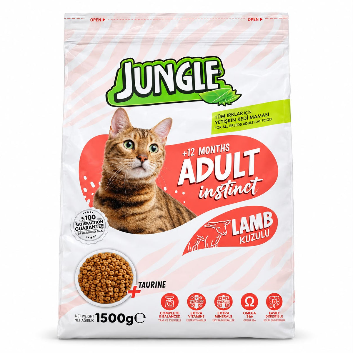 Jungle Adult Cat Food with Lamb – 1.5kg