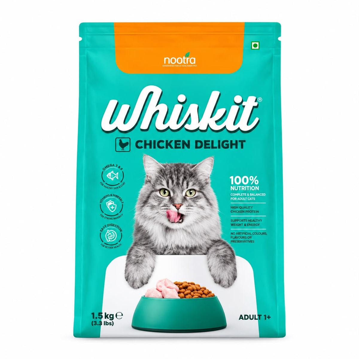 Whiskit Chicken Delight Adult Cat Food – 1.36kg