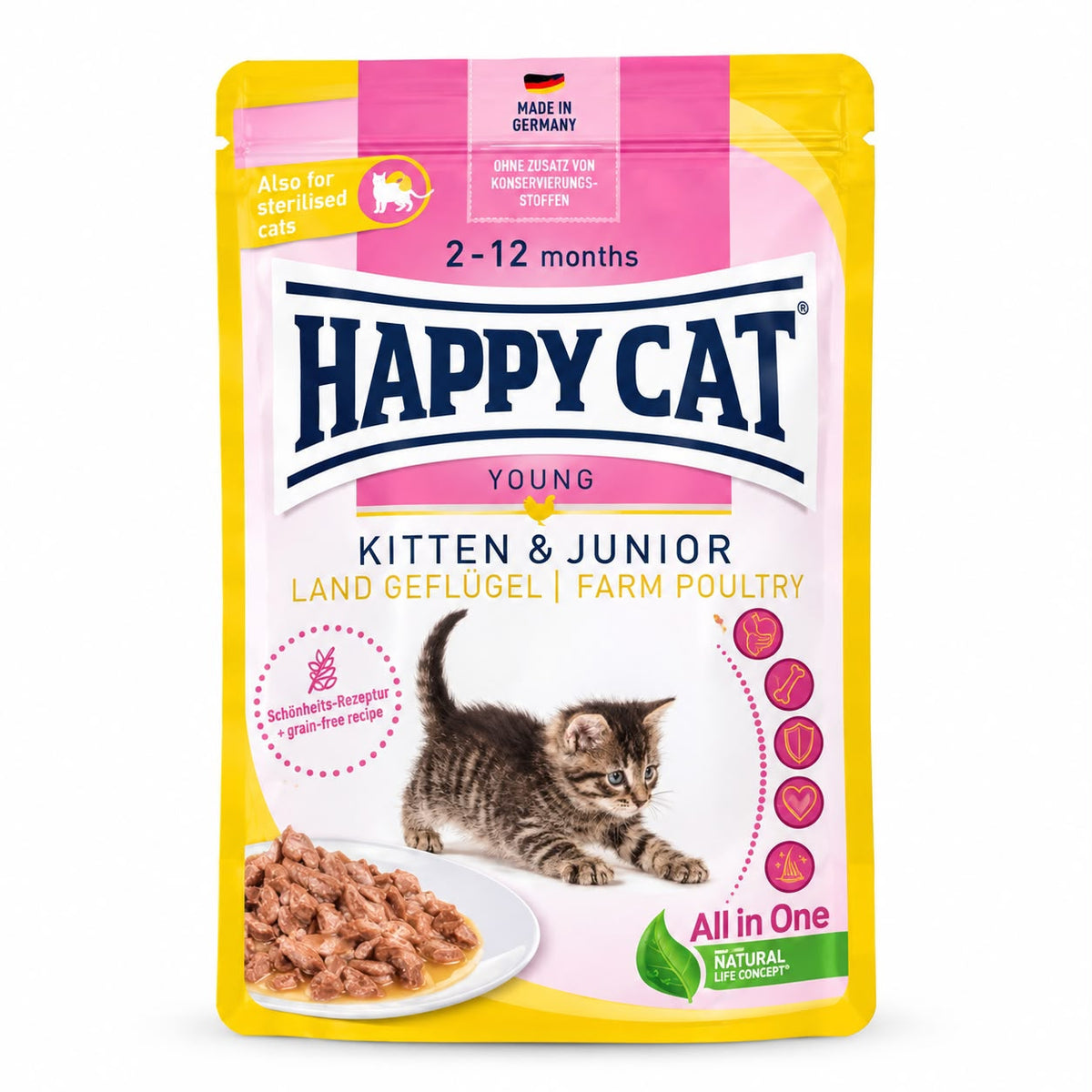 Happy Cat Young Kitten & Junior Wet Pouch