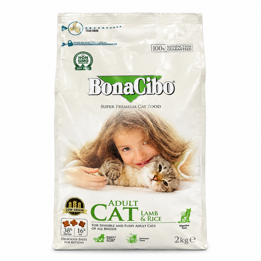 BonaCibo Adult Cat Lamb & Rice – 2kg