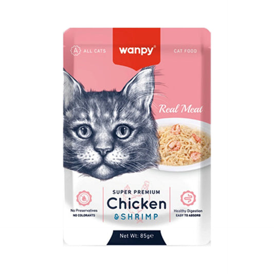 Wanpy Adult Cat Real Meat Chicken & Shrimp -85 g